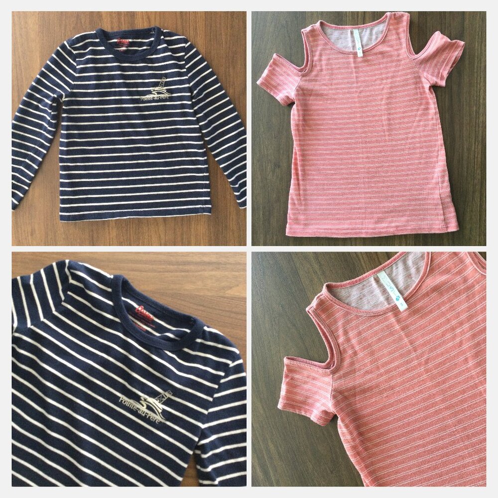 Set of 2 Kids' Fashion Tops – Nautical & Trendy Styles (Size 6 & Size 5)